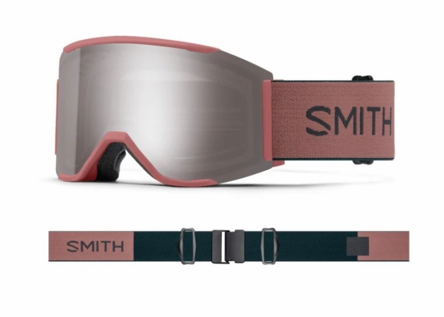 Goggles * | Smith Squad Mag In Chalk Rose Everglade With Chromapop Sun Platinum Mirror Lens