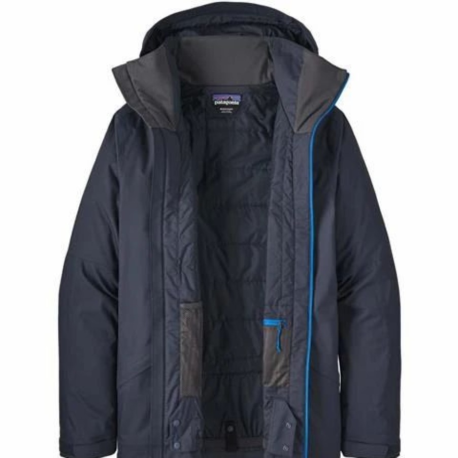 Ski Jackets * | Patagonia Patagonia Insulated Snowshot Jacket Men'S Smolder Blue With Andes Blue (Smba)