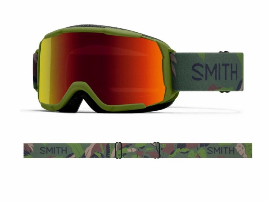 Goggles * | Smith Daredevil Youth Goggle In Olive Plant Camo With Red Sol-X Mirror Lens