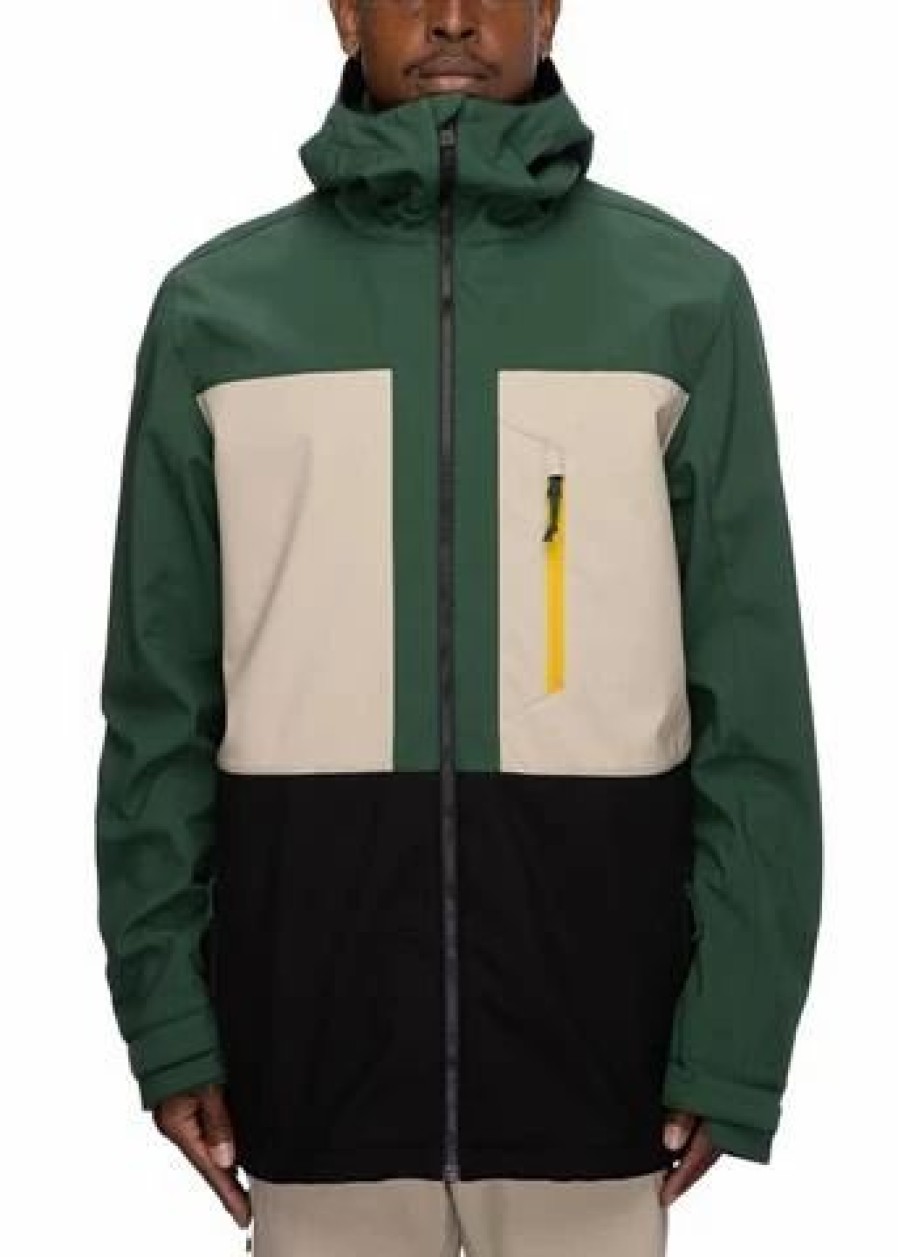 Ski Jackets * | 686 Men'S Smarty Phase Softshell Jacket Pine Green Colorblock