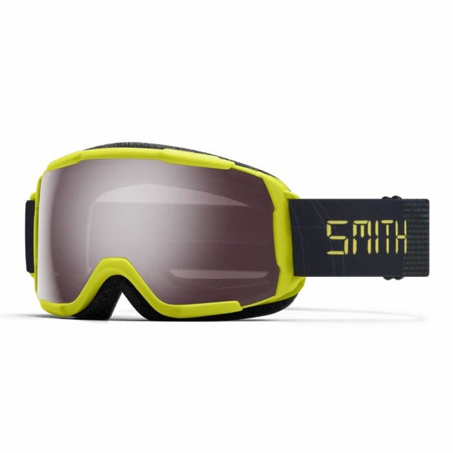 Goggles * | Smith Grom Youth Goggle In Neon Yellow Digital With Ignitor Mirror Lens