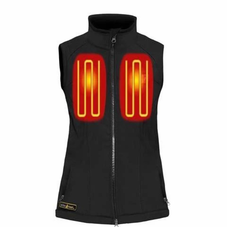 Vests * | Action Heat Actionheat 5V Battery Heated Softshell Vest Women'S Black