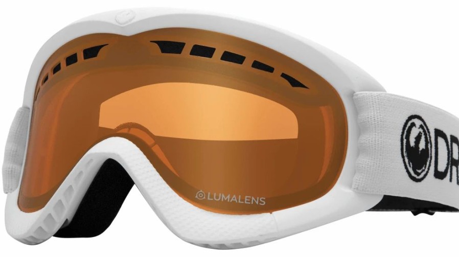 Goggles * | Dragon Alliance Dragon Dxs Goggle In White With Lumalens Amber Lens