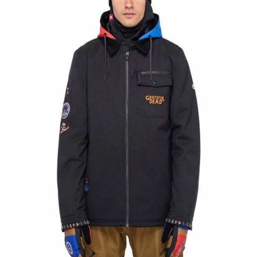 Ski Jackets * | 686 Men'S Dead Jacket Grateful Dead Black Flnl