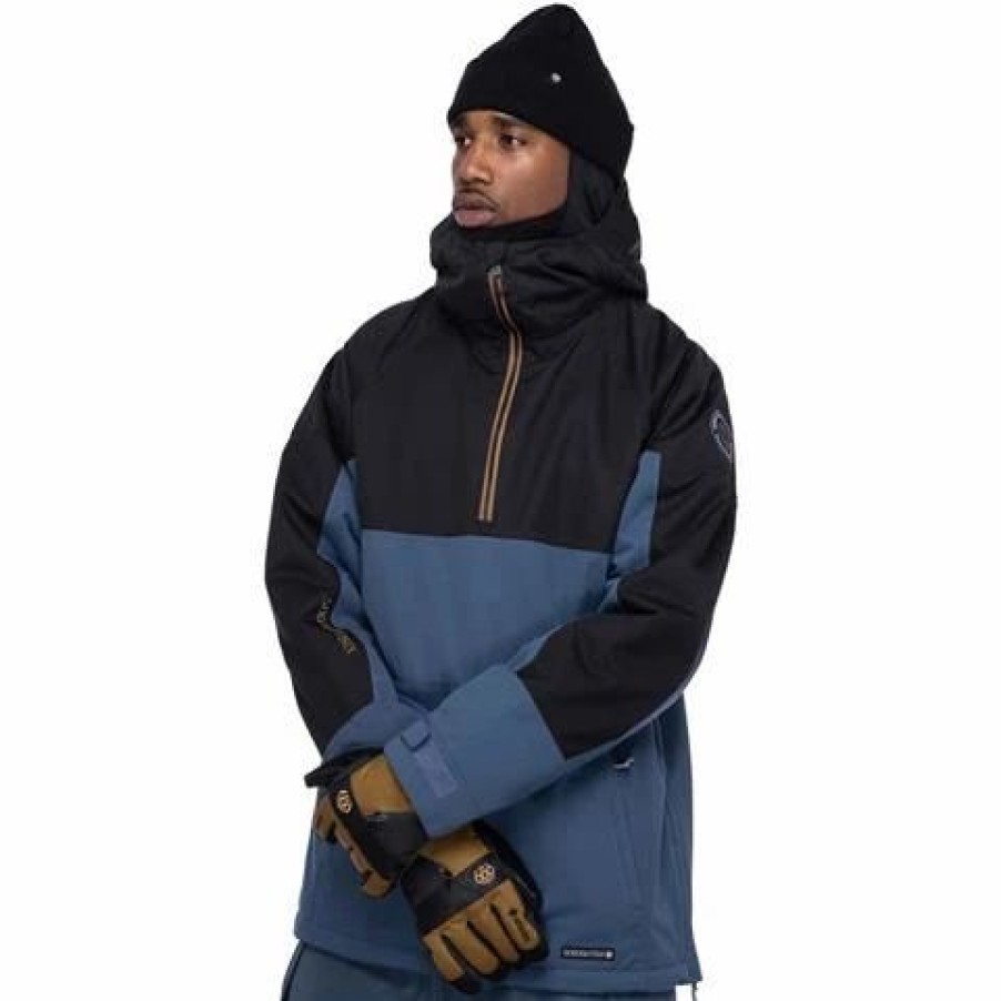 Ski Jackets * | 686 Men'S Renwal Insulated Anorak Orion Blue Colorblock