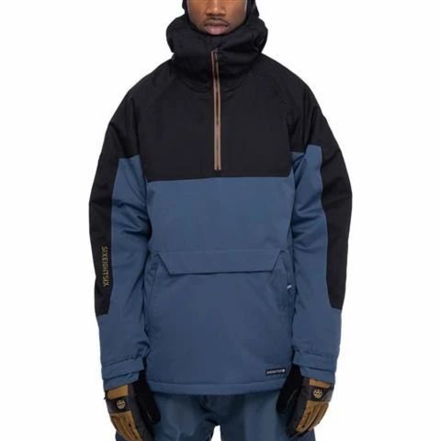 Ski Jackets * | 686 Men'S Renwal Insulated Anorak Orion Blue Colorblock