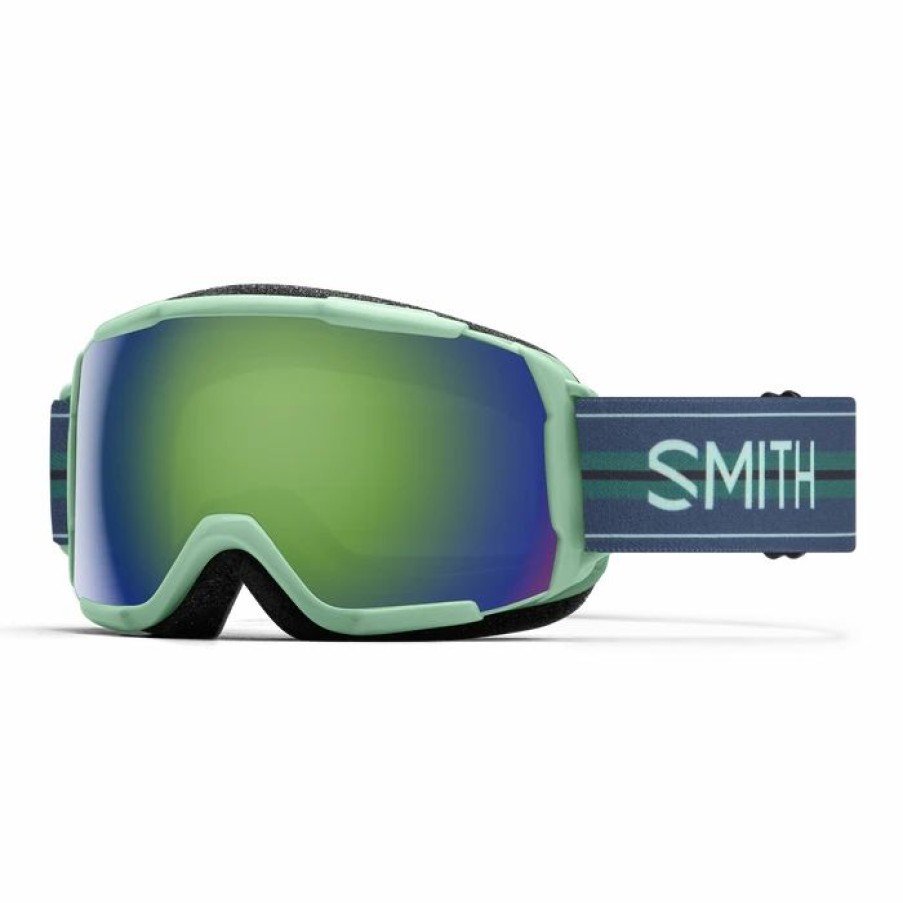 Goggles * | Smith Grom Youth Goggle In Bermuda Stripes With Green Sol-X Mirror Lens