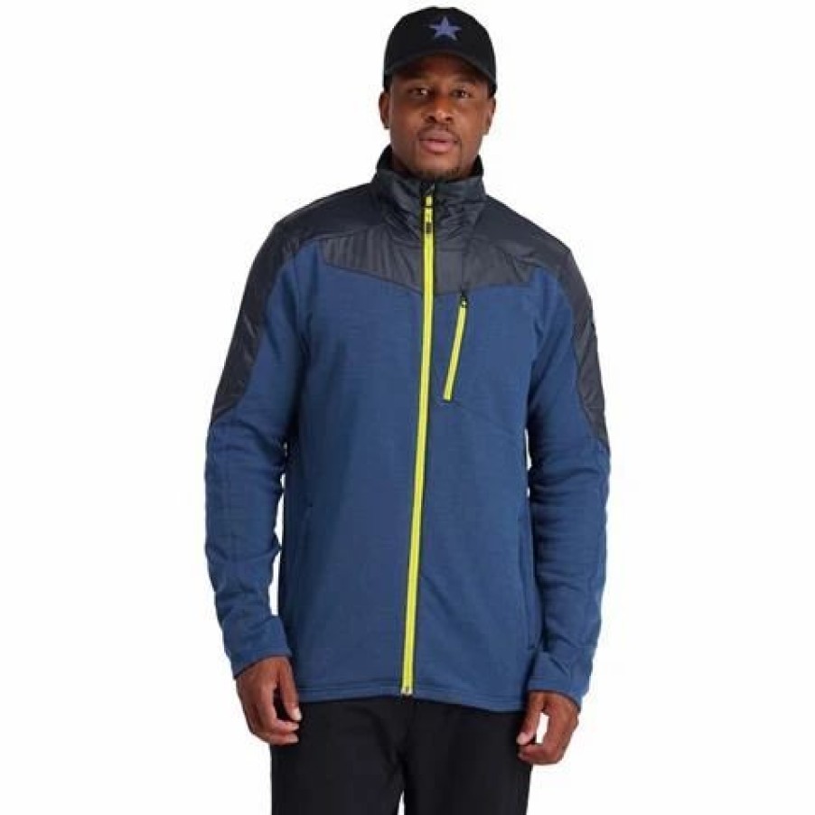 Ski Jackets * | Spyder Men'S Leader Graphene Jacket 2023 Model Abyss Citron